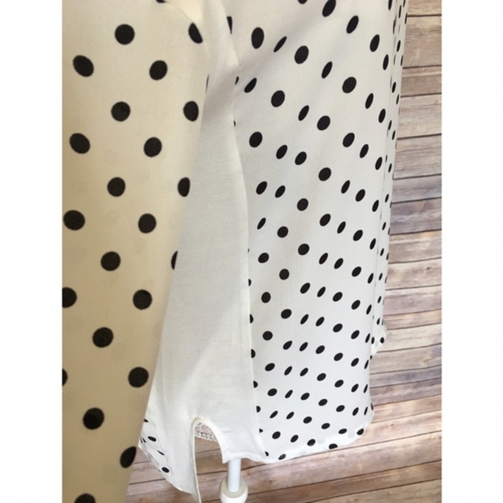 Cream and Black Polka Dot Top - Picture 3 of 3